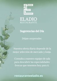 RESTAURANTE ELADIO SUGERENCIAS DEL DÍA RESTAURANTE ELADIO SUGERENCIAS DEL DÍA